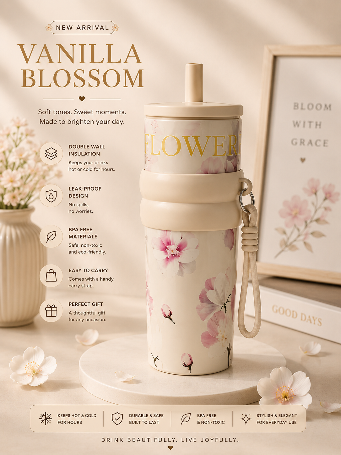🌸Flower Insulated Sipppers
