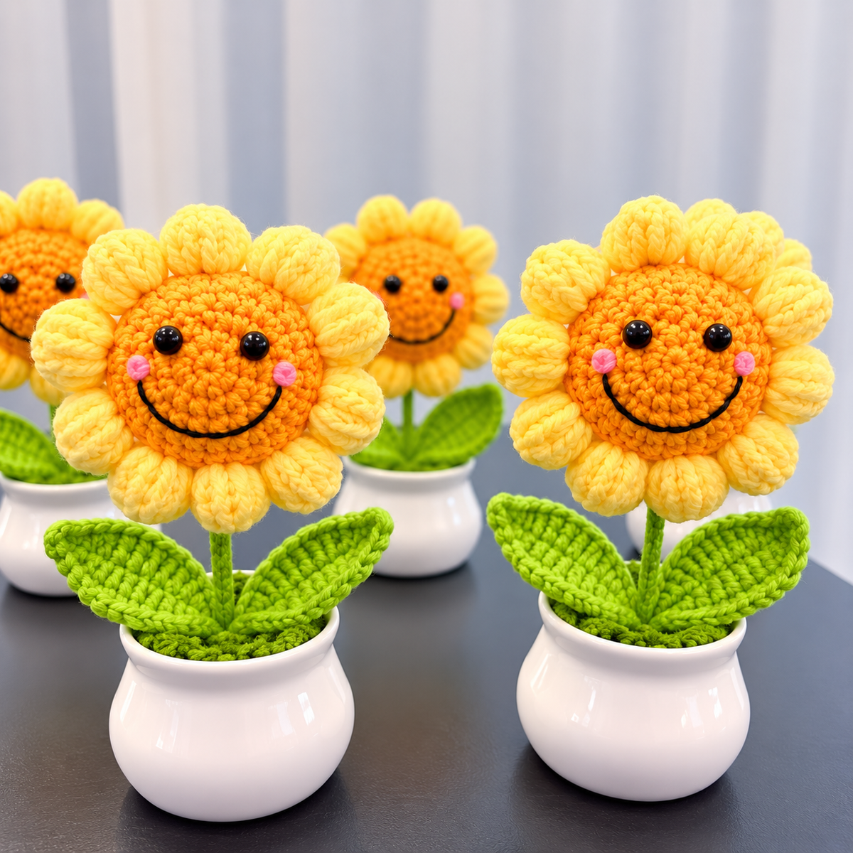 Sunflower Crochet Pot