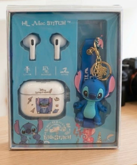 Stitch Earbuds With Keychain