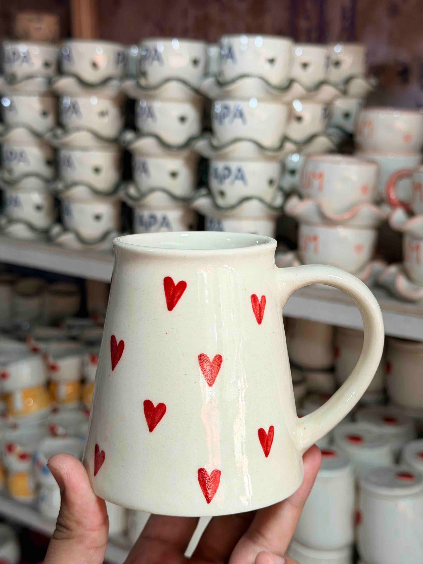 Red Heart Round Mug