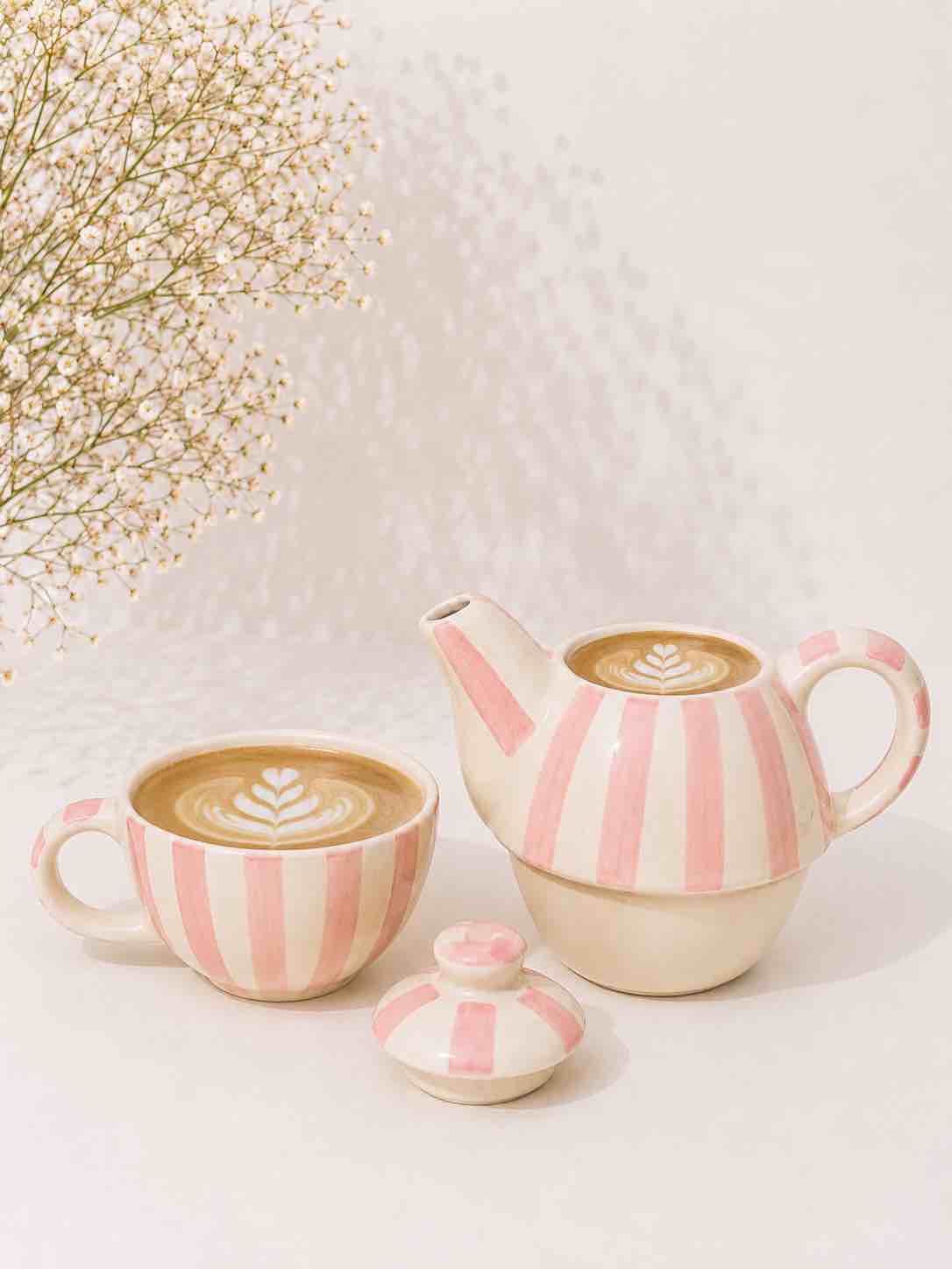 Pink Check Teapot