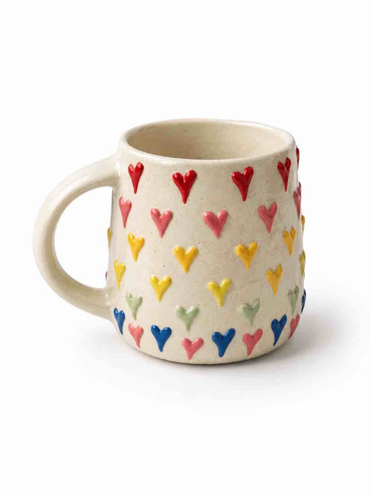 Multi Coloured Heart Mug