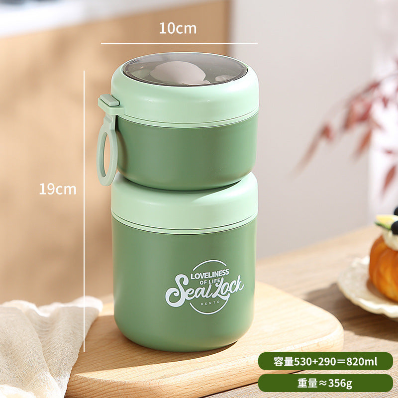 Steel Double Layer Lunch Box (820ML)