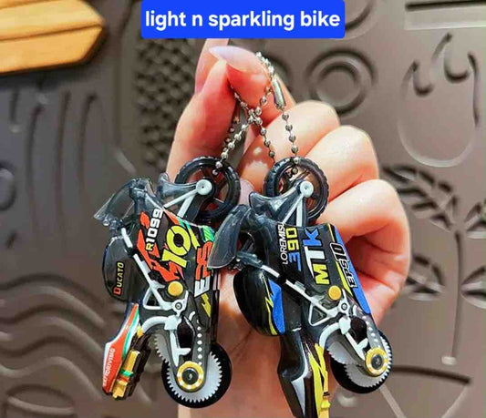 Bike Keychain with light & Spark