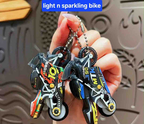 Bike Keychain with light & Spark