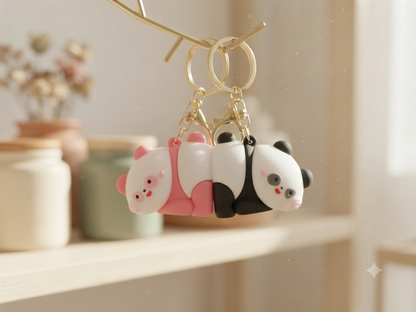 Double Panda Magnetic Keychain – Couple Series