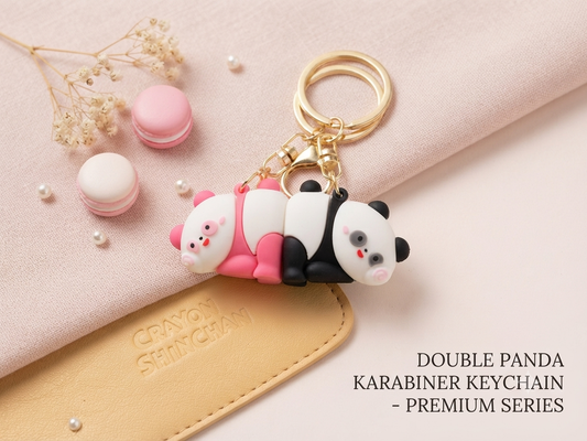 Double Panda Magnetic Keychain – Couple Series