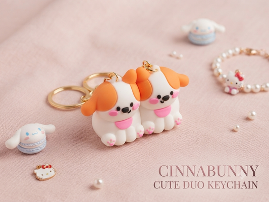 Cinnabunny Cute Duo Magnetic Keychain – Couple Series