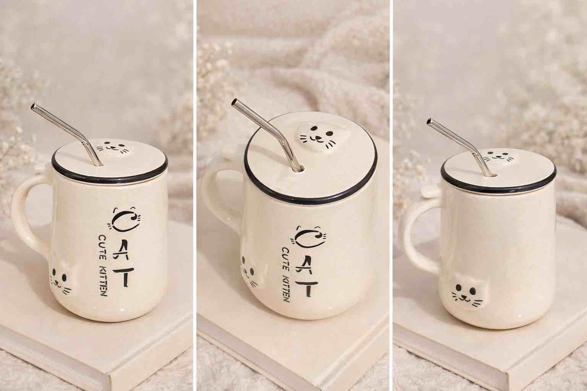Cute Kitten Cat Ceramic Tumbler
