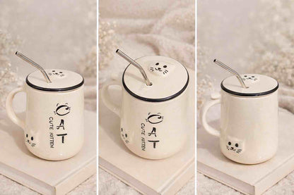 Cute Kitten Cat Ceramic Tumbler