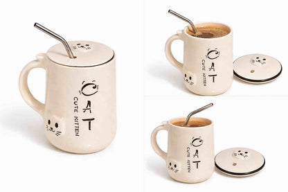 Cute Kitten Cat Ceramic Tumbler