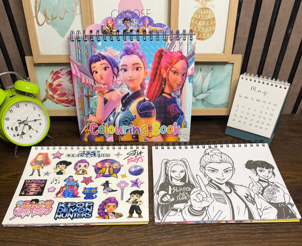 K POP Coloring Book With Stickers