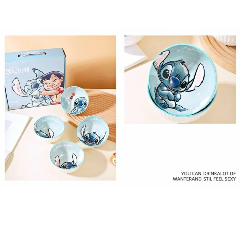 Stitch Ceramic Bowl Pack (4Pcs)