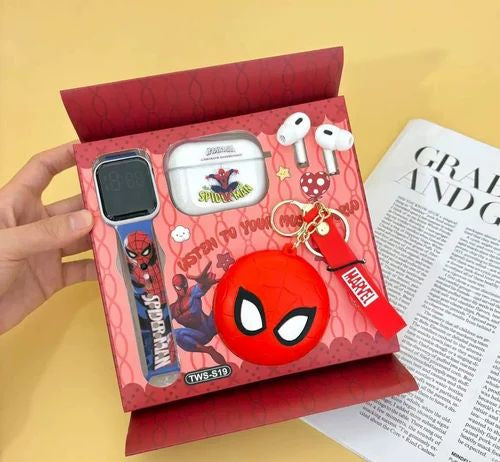 Spiderman Earbuds With Watch & Pouch