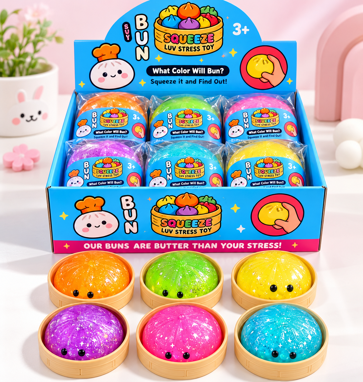 Dumpling glitter squishy toy