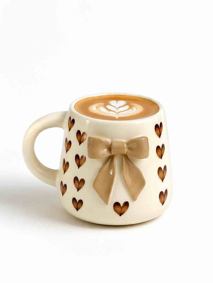 Brown Heart Bow Mug