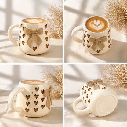 Brown Heart Bow Mug