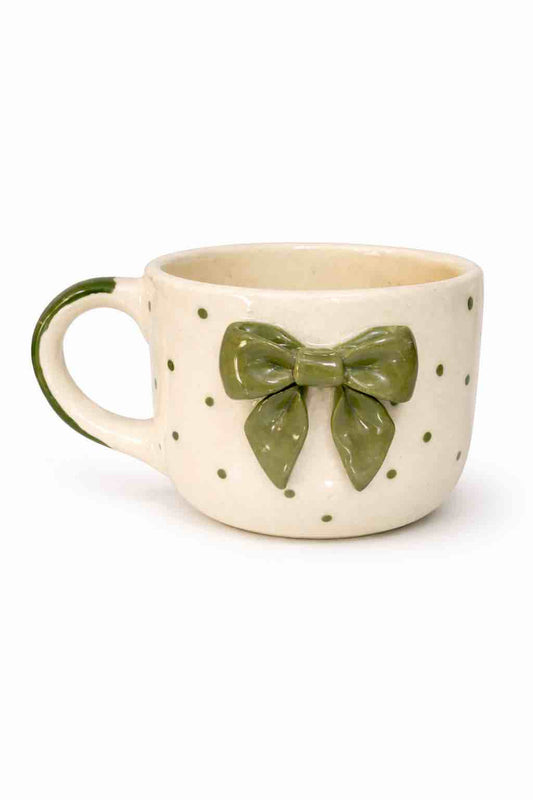 Green Bow polka dots Mug