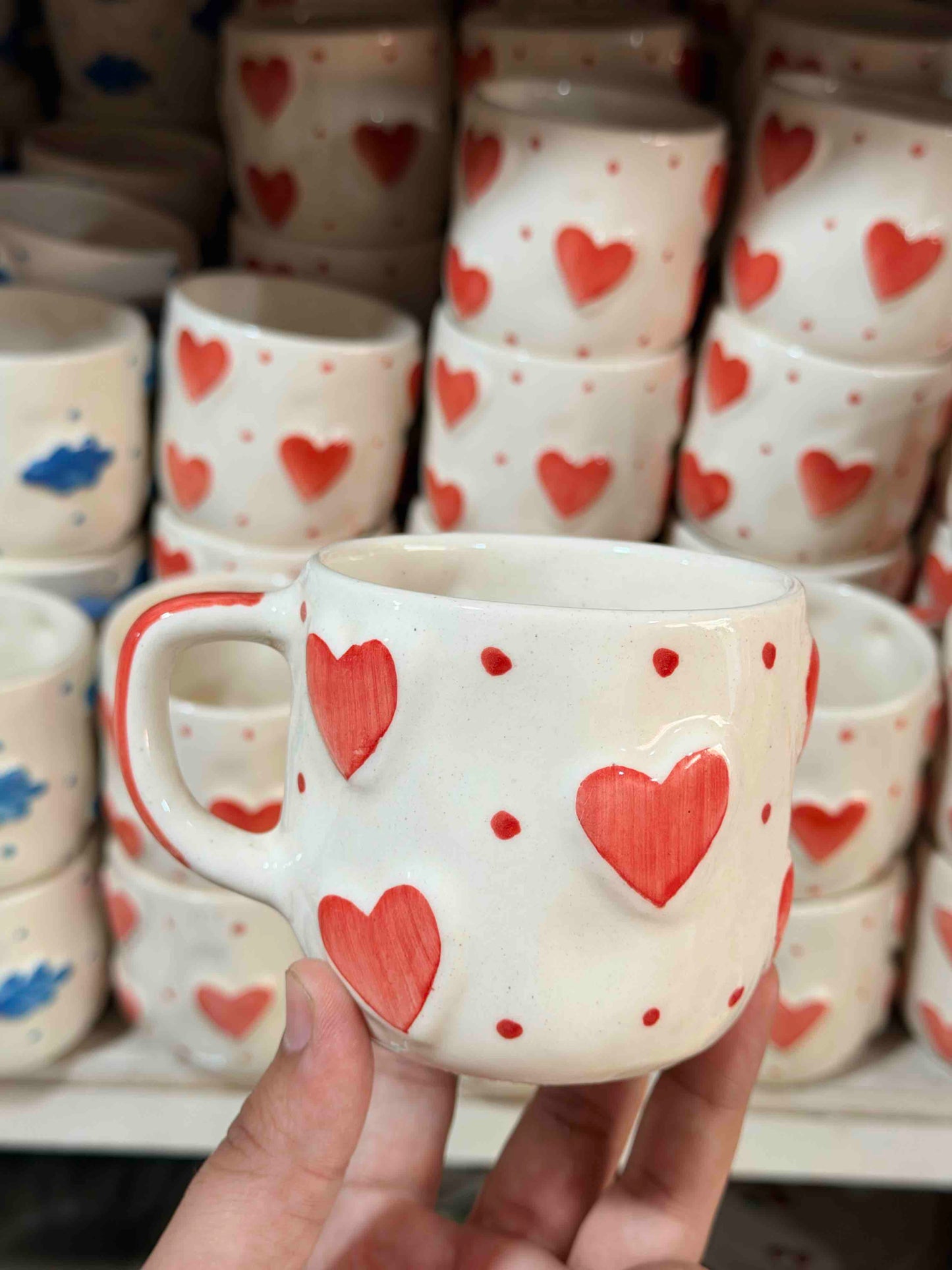 Red Heart & Dotted Mug