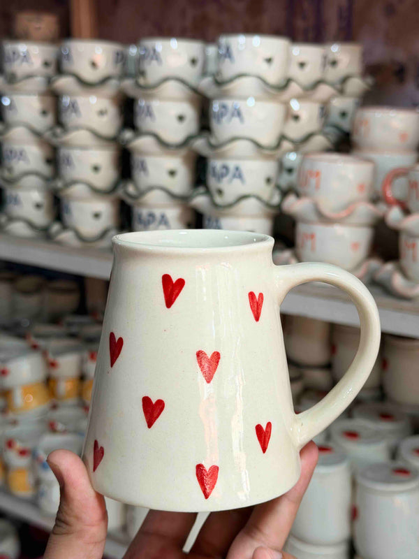 Red Heart Round Mug