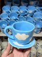 Sky Blue Cloud Mug & Saucer