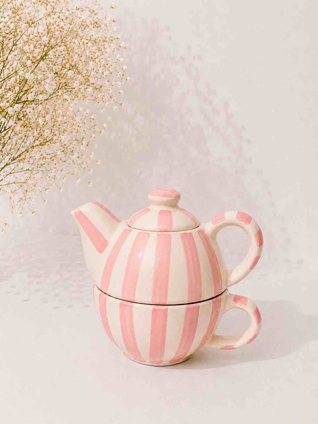 Pink Check Teapot