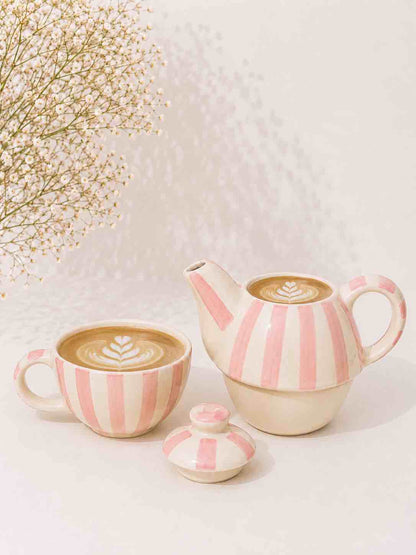 Pink Check Teapot