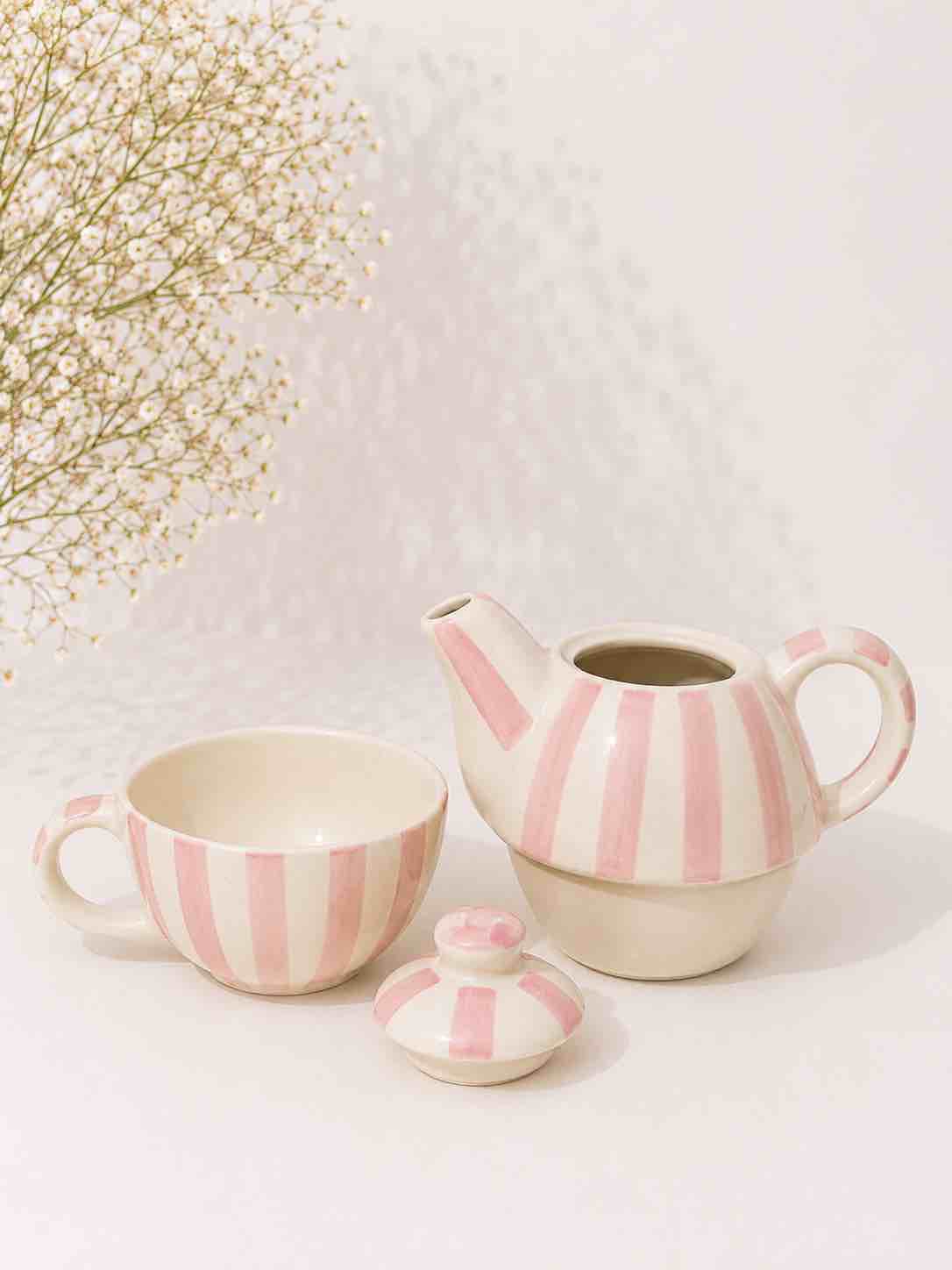 Pink Check Teapot