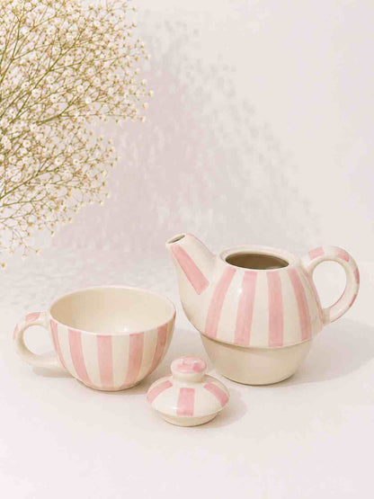 Pink Check Teapot
