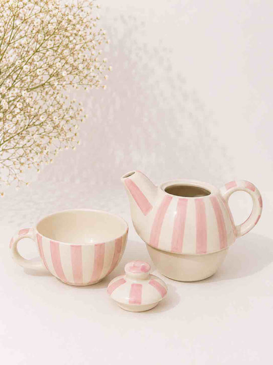 Pink Check Teapot