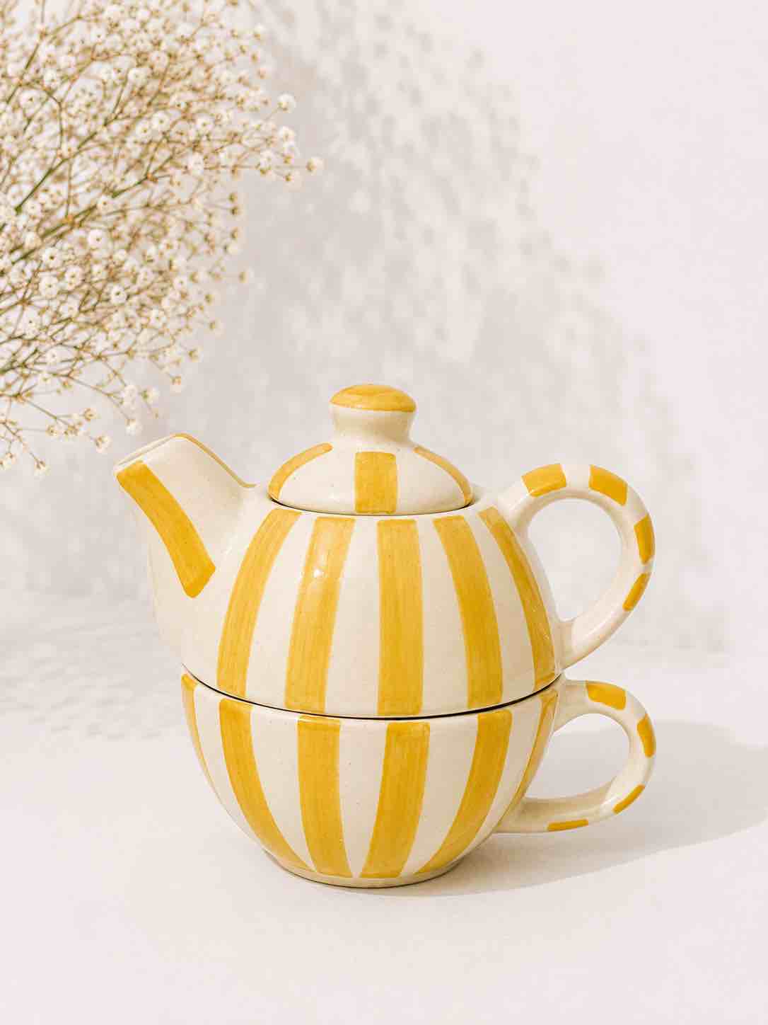 Yellow Check Teapot