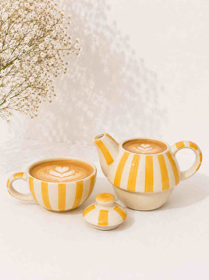 Yellow Check Teapot
