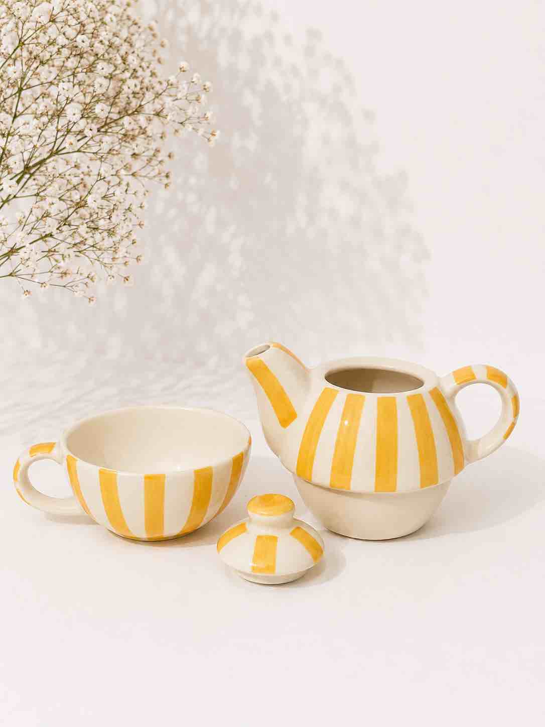 Yellow Check Teapot