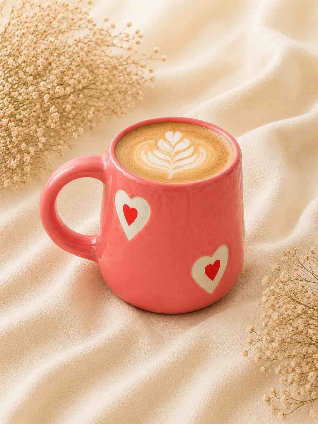Pink 2 Hearts Coffee Mug