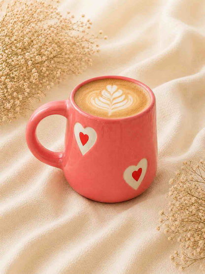 Pink 2 Hearts Coffee Mug
