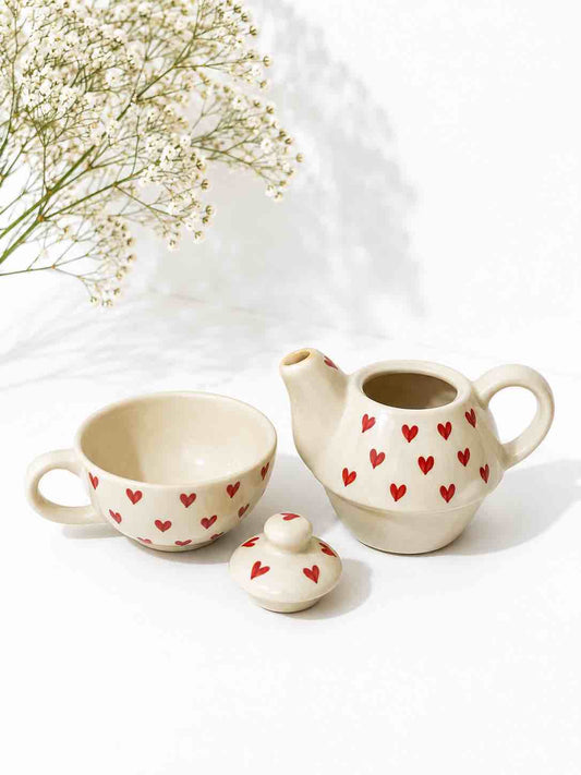 Red Heart Teapot