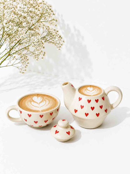 Red Heart Teapot