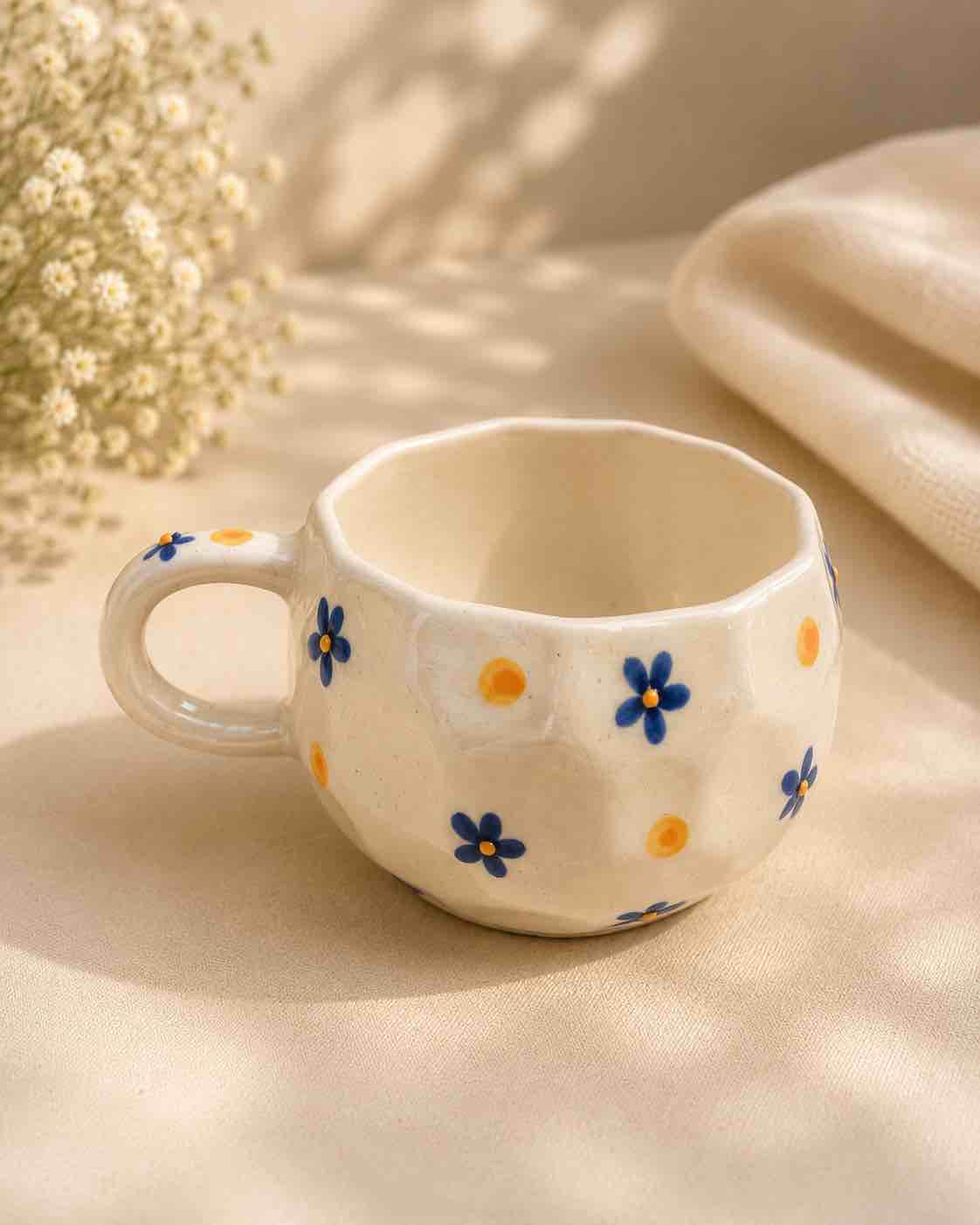 Blue Flower Mug & Saucer