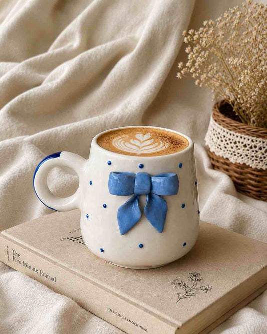 Aqua Blue Bow Coffee Mug