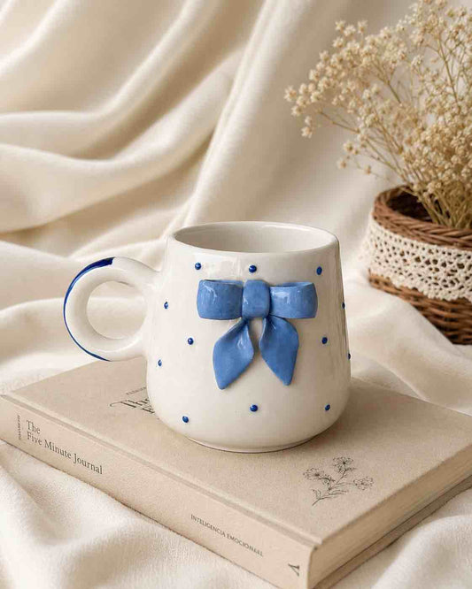 Aqua Blue Bow Coffee Mug